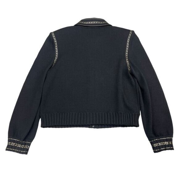 ST. JOHN COLLECTION Santana Sequin Knit Jacket Sz 8 Black - Picture 8 of 8